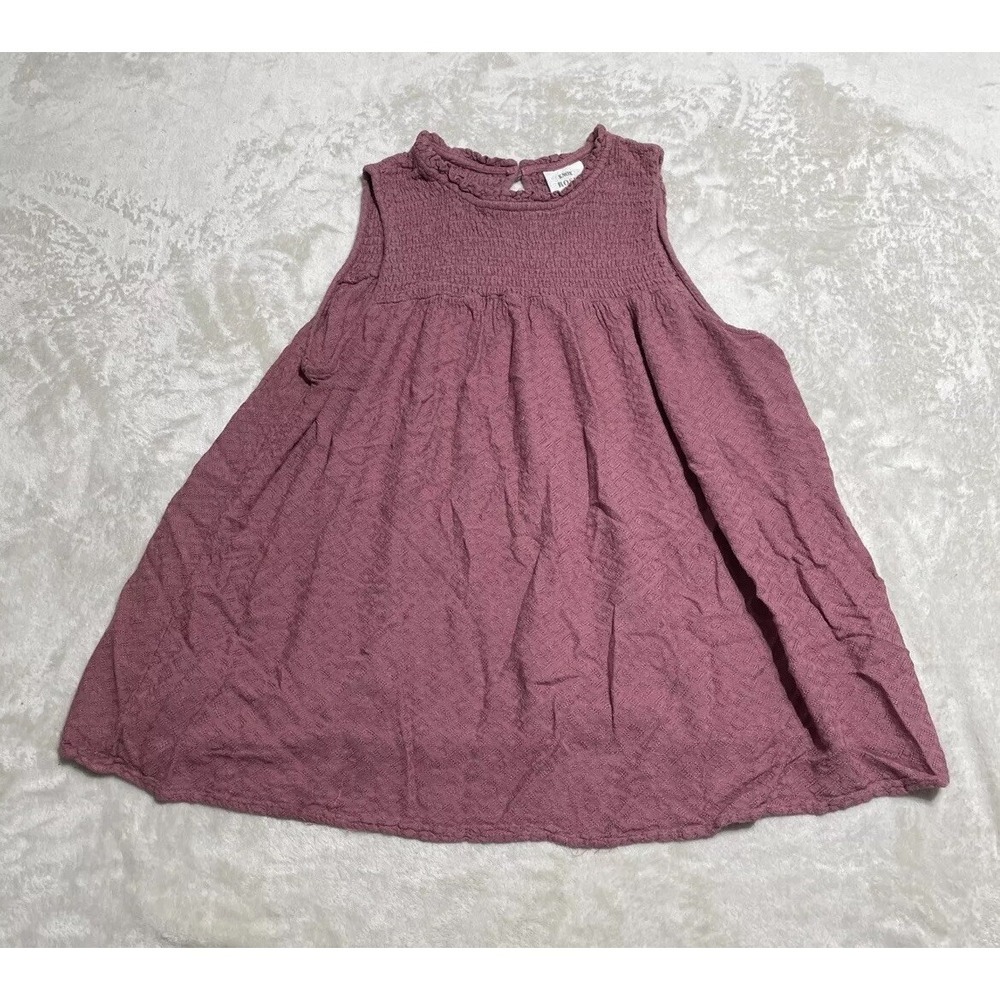 Knox Rose Top Womens Large Pink Diamond Sleeveless Smocked Blouse